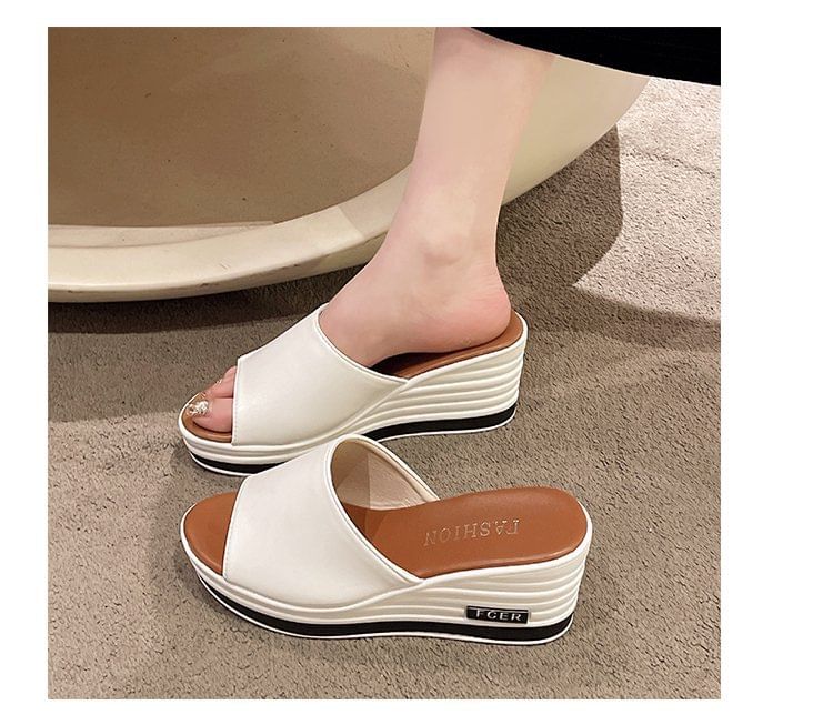 Platform Wedge Slide Sandals