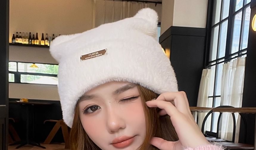 Chenille Metal Cat Plate Ear Hat