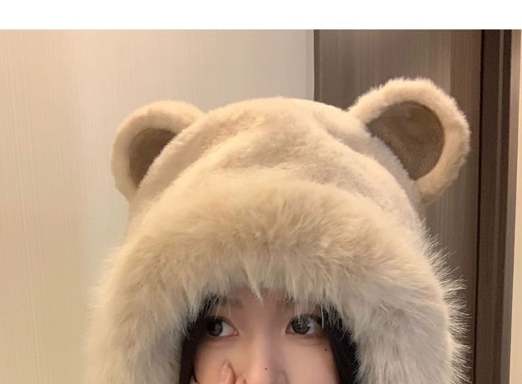 Chenille Trapper Hat Bear Ear