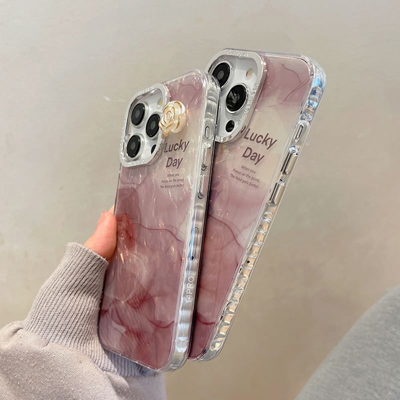 Print Case Floral Phone Marble