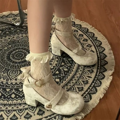 Heel Jane Mary Block Pumps