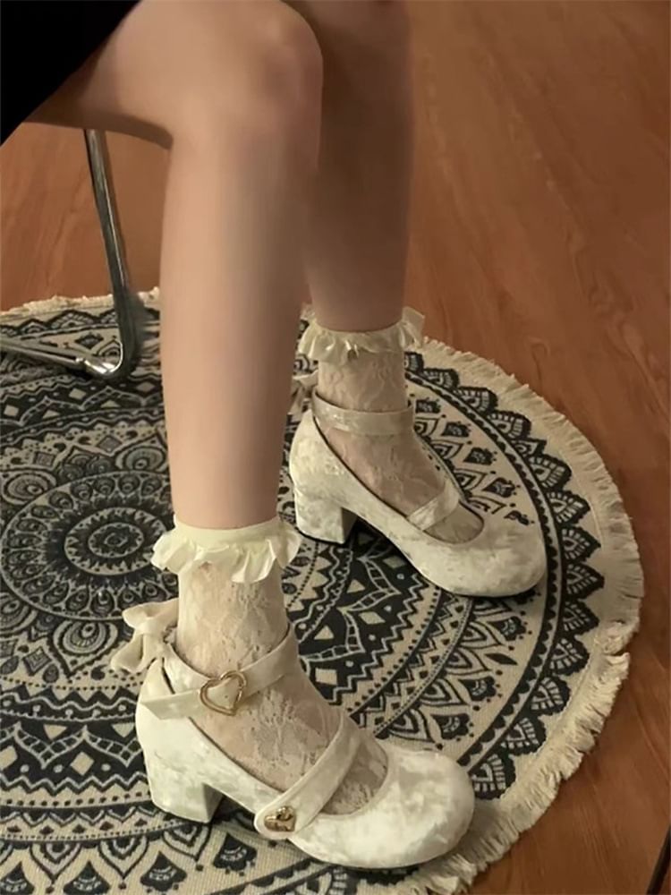 Heel Jane Mary Block Pumps