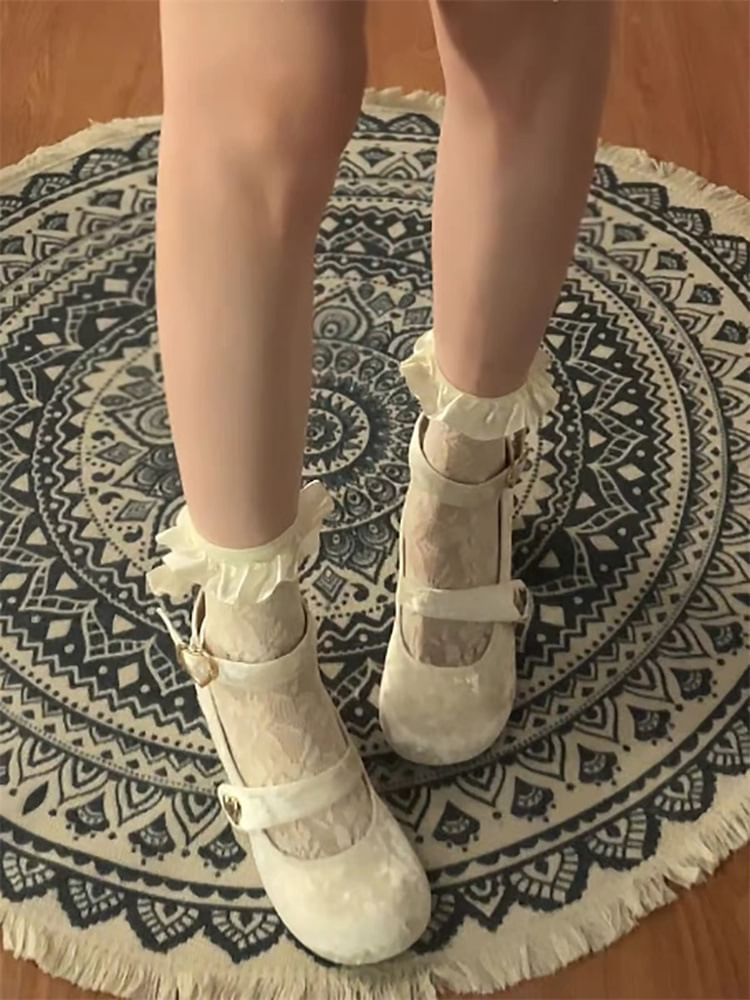 Heel Jane Mary Block Pumps