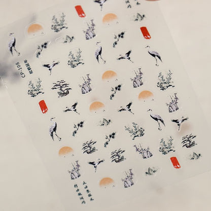 Crane Nail Art Stickers (Various Designs)