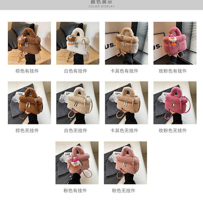 Crossbody Bag Charm / Faux Shearling Set