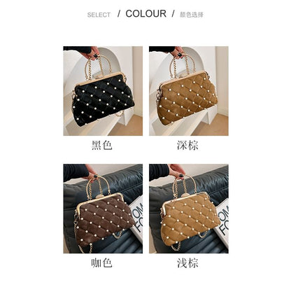 Chain Faux Strap Bag Pearl Crossbody