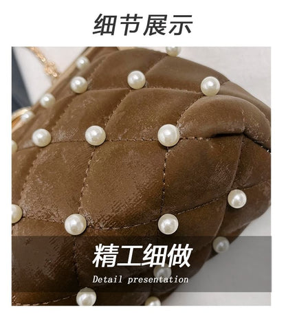 Chain Faux Strap Bag Pearl Crossbody