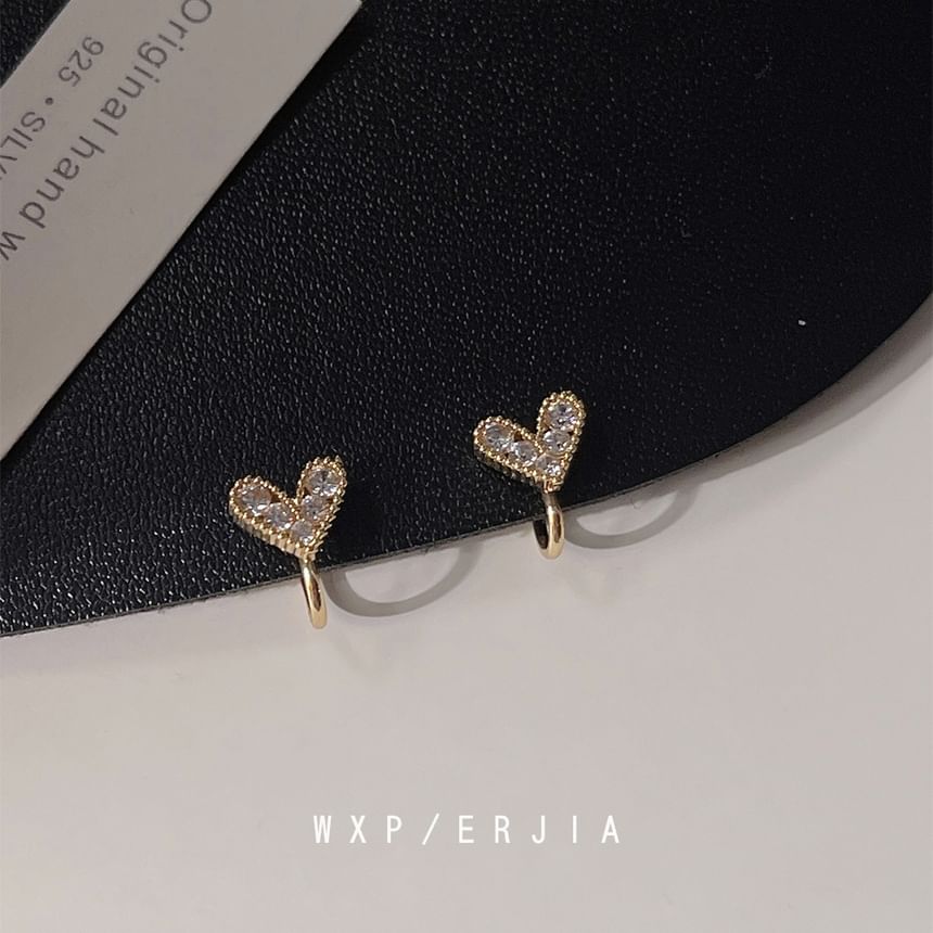 Heart Rhinestone Cuff Alloy Ear
