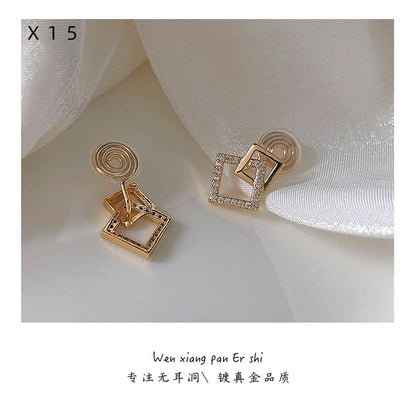 Rhinestone Square Alloy Ear Cuff