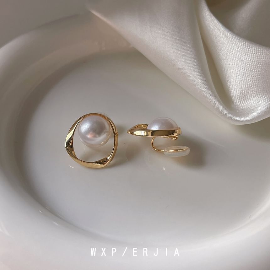Hoop Alloy Faux Pearl Ear Cuff