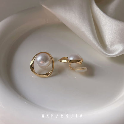 Hoop Alloy Faux Pearl Ear Cuff