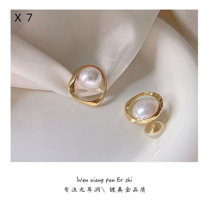 Hoop Alloy Faux Pearl Ear Cuff