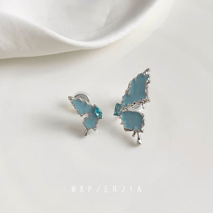 Asymmetrical Butterfly Ear Alloy Rhinestone Cuff
