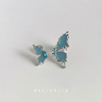 Asymmetrical Butterfly Ear Alloy Rhinestone Cuff