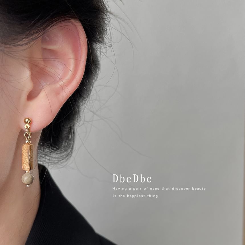 Asymmetrical Alloy Dangle Ear Faux Cuff Gemstone