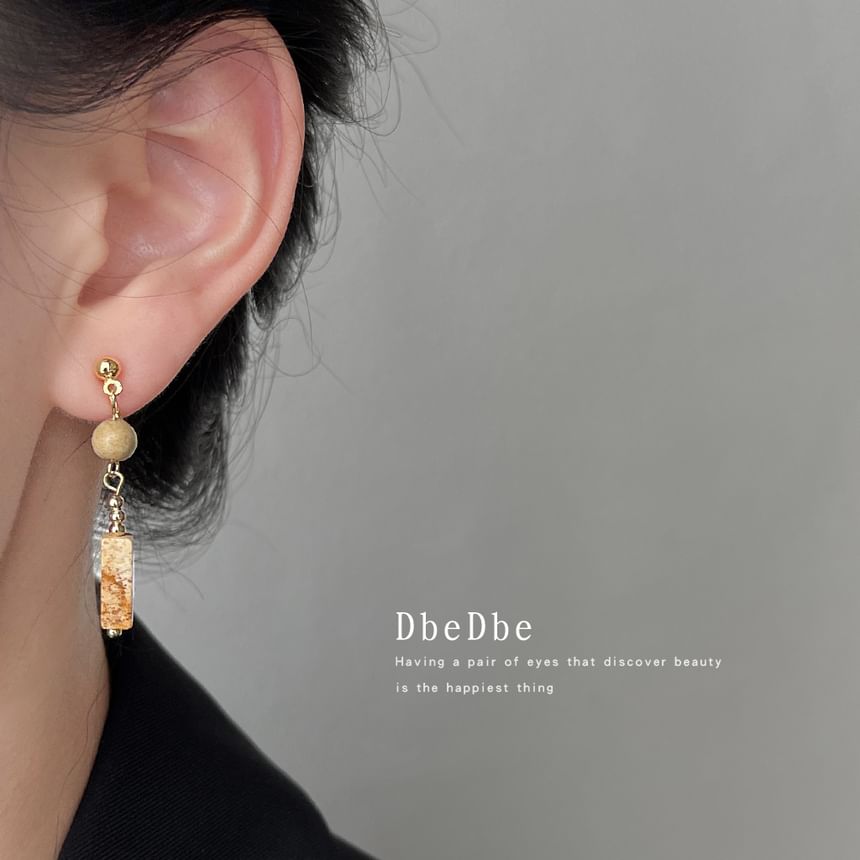 Asymmetrical Alloy Dangle Ear Faux Cuff Gemstone