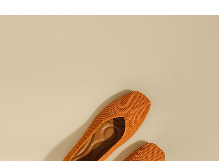 Square Toe Woven Flats