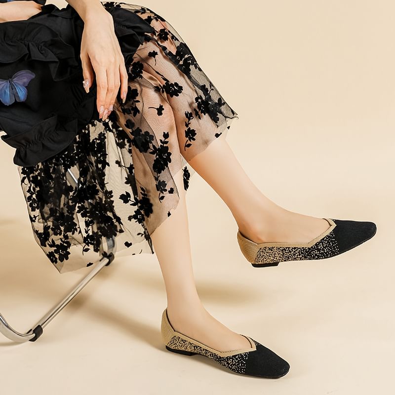 Flats Woven Two Tone