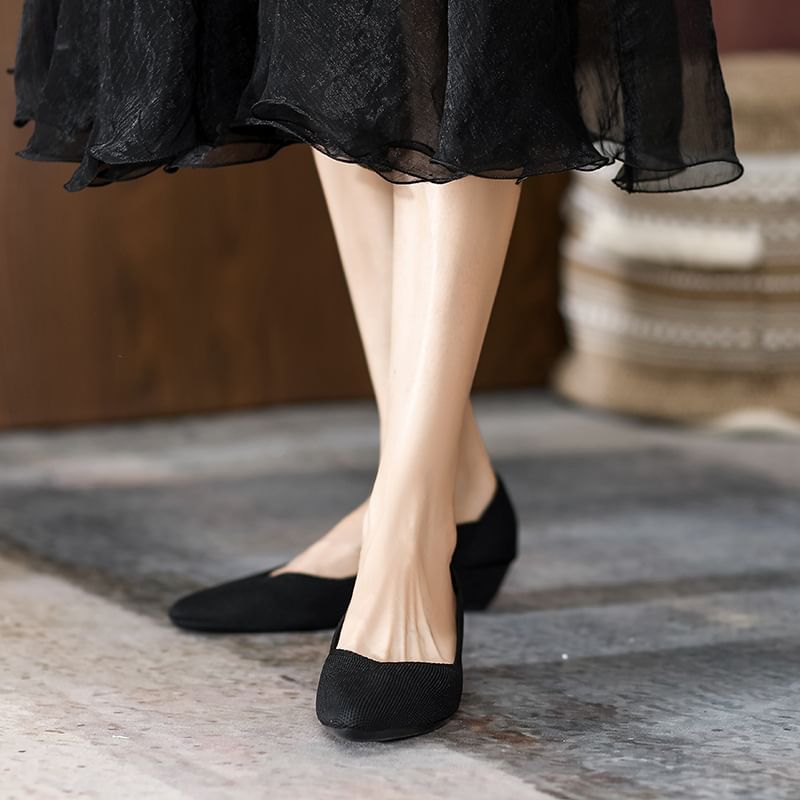 Pumps Woven Wedge-Heel Pointed