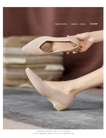 Pumps Woven Wedge-Heel Pointed