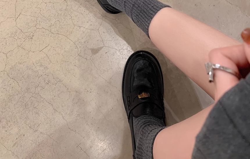 Loafers Accent Leather Metal Faux