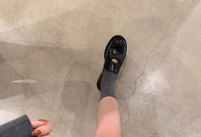 Loafers Accent Leather Metal Faux