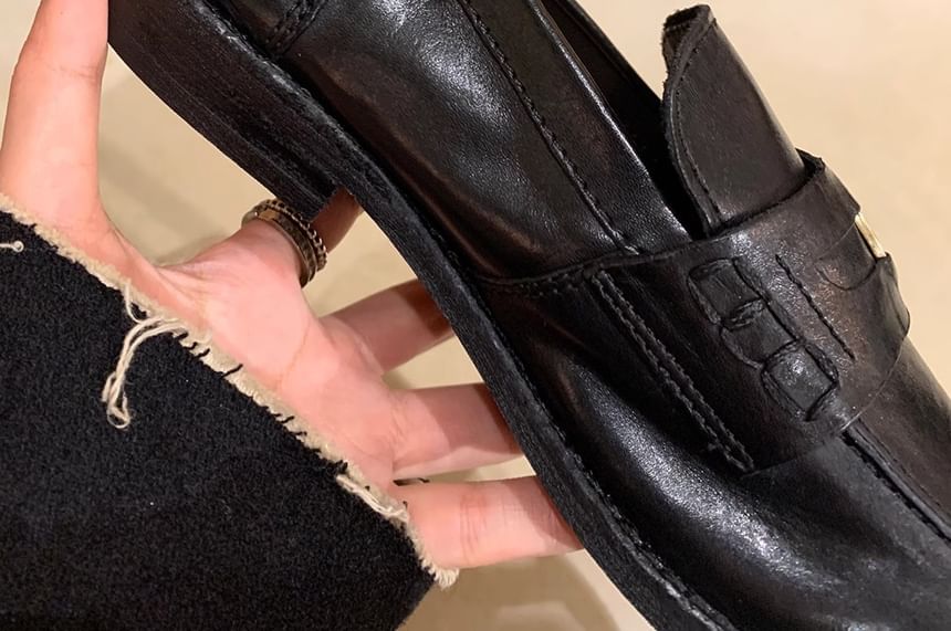 Loafers Accent Leather Metal Faux