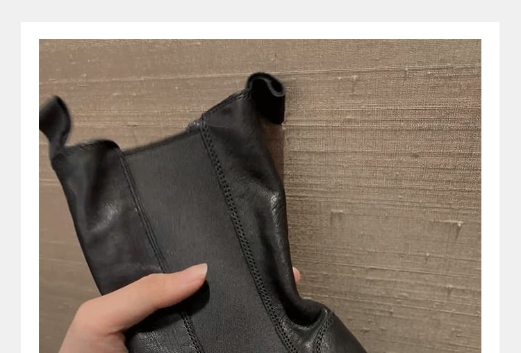 Leather Chelsea Faux Boots Short