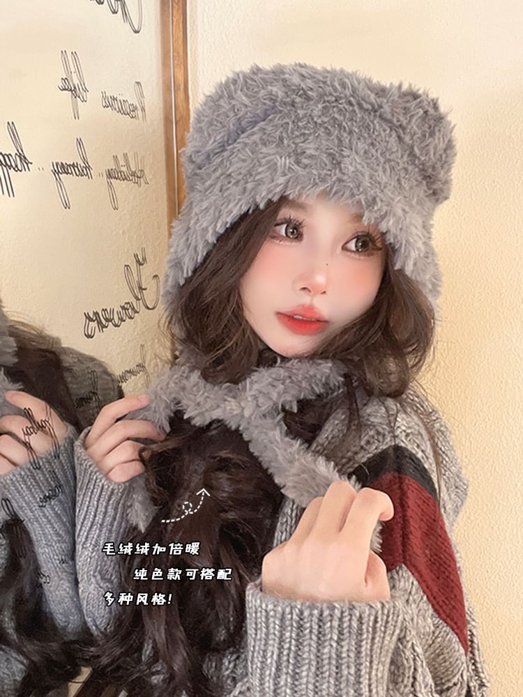 Bear Hat Ear Earflap Fluffy