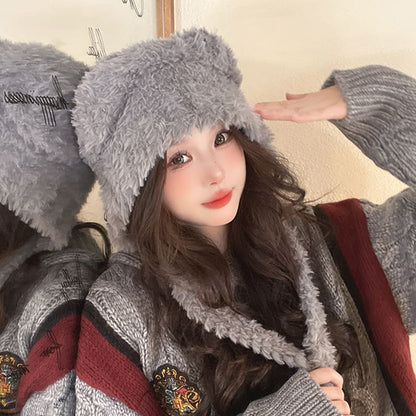 Bear Hat Ear Earflap Fluffy