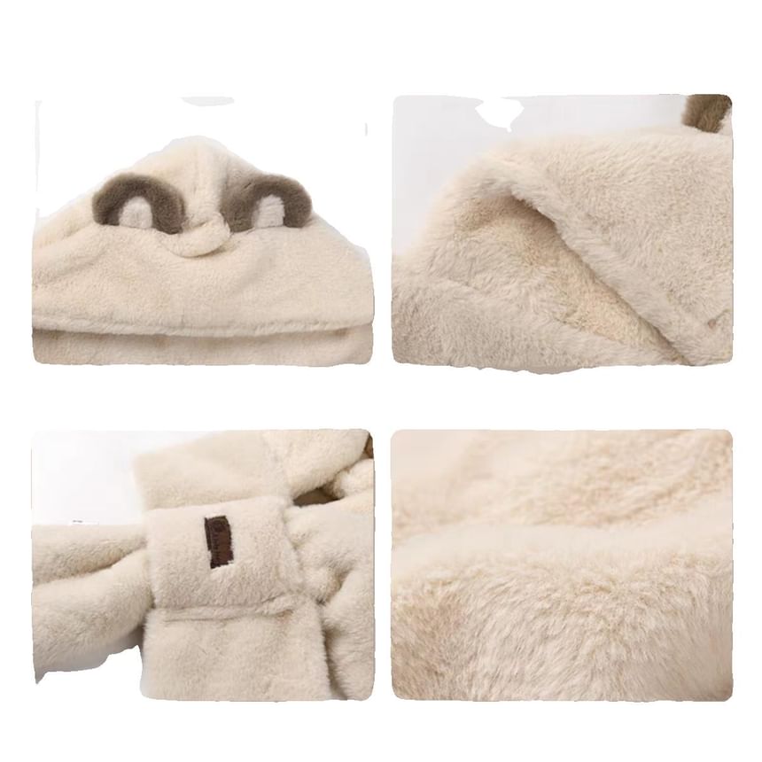 Scarfed Bear Ear Trapper Hat