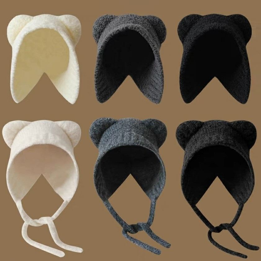 Bonnet Hat Fleece Ear Bear