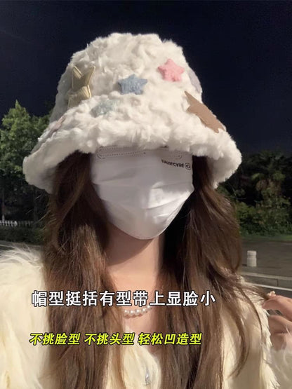 Applique Bucket Hat Star Fleece