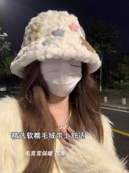 Applique Bucket Hat Star Fleece