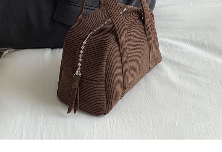 Plain Corduroy Bowler Bag