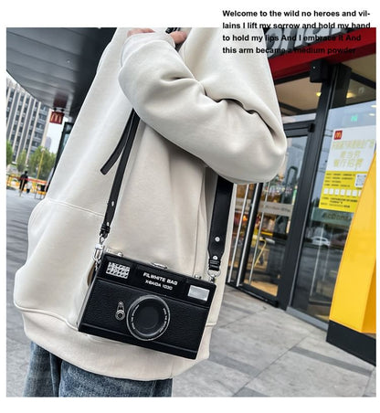 Lettering Camera Crossbody Bag