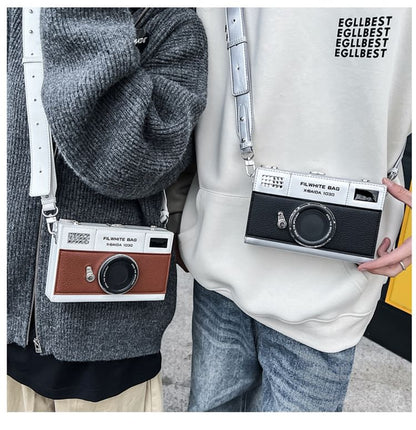 Lettering Camera Crossbody Bag