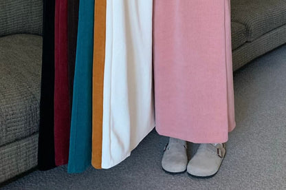 High Waist Plain Maxi A-Line Skirt