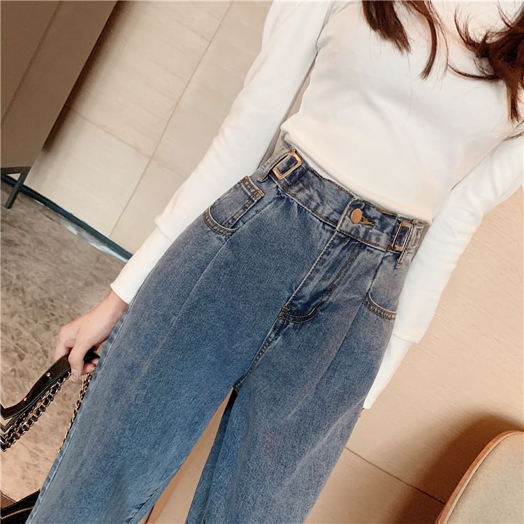 High Waist Crop Harem Jeans