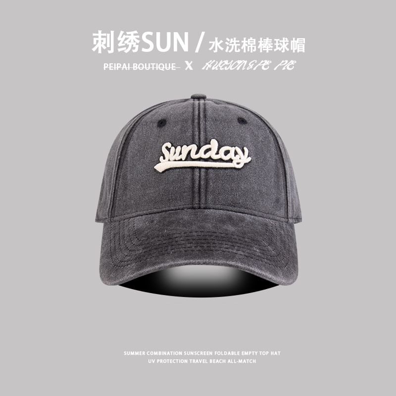 Washed Letter Cap Embroidered