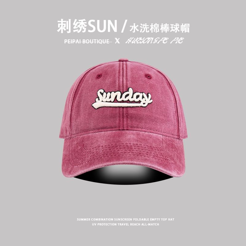 Washed Letter Cap Embroidered