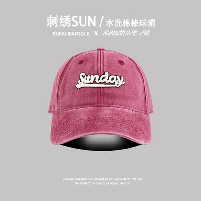 Washed Letter Cap Embroidered