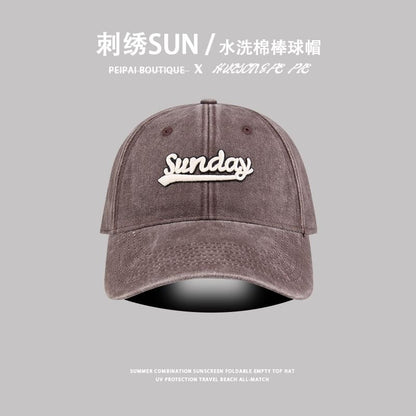 Washed Letter Cap Embroidered