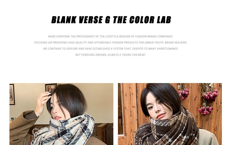 Plaid Tasseled Scarf