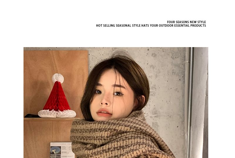 Scarf Label Applique Patterned Tasseled