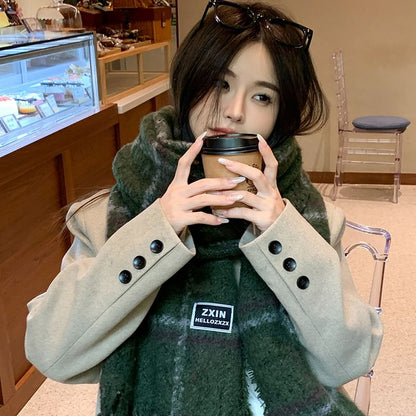 Scarf Tasseled Plaid