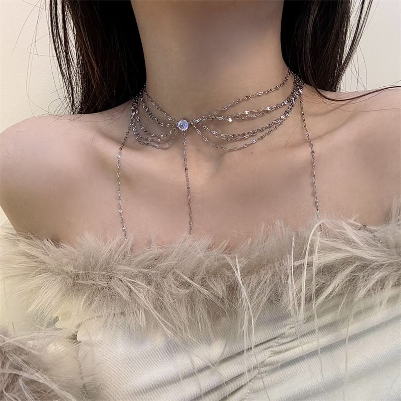 Layered Rhinestone Choker
