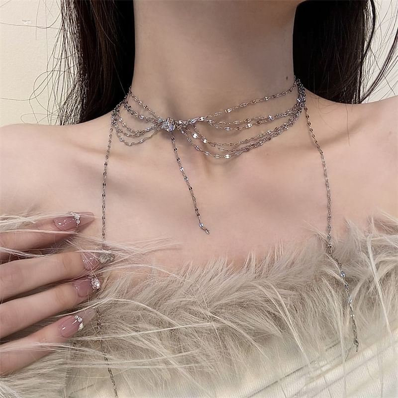 Layered Rhinestone Choker
