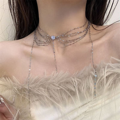 Layered Rhinestone Choker