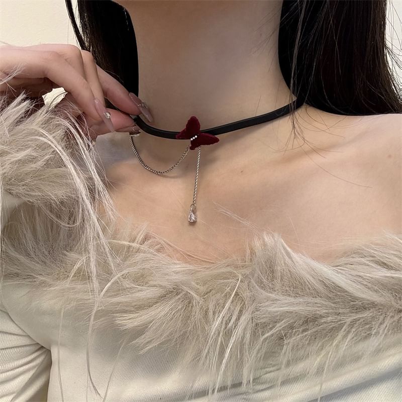 Choker Velvet Butterfly